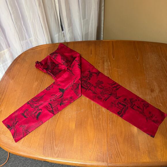 Karen Kane Pants Red Lined Sz 4 100% Silk Cigarette Pants - Picture 5 of 9